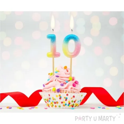 swieczka na tort cyfra 1 piker teczowa godan 4 5 cm