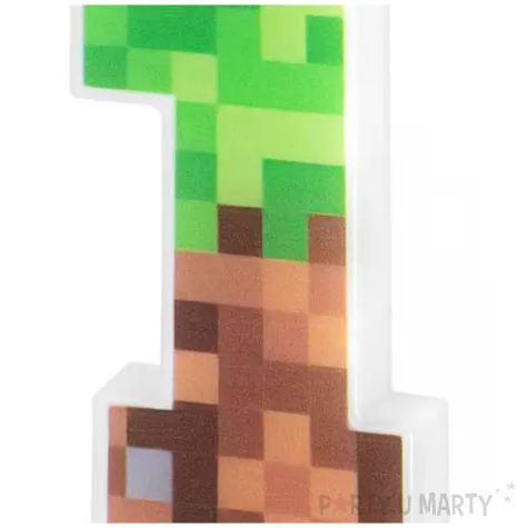 swieczka na tort cyfra 1 piksele partypal 15 cm