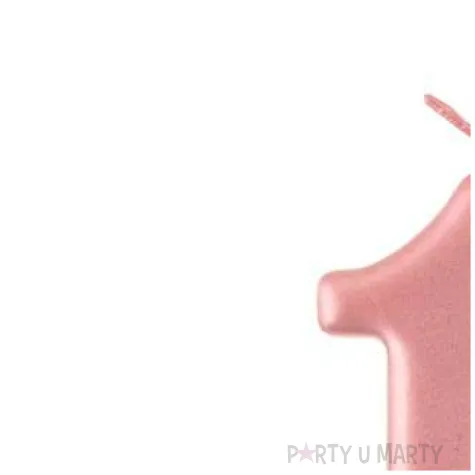 swieczka na tort cyfra 1 rozowe zloto godan