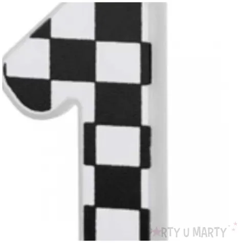 swieczka na tort cyfra 1 szachownica partydeco 5 5 cm
