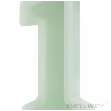 swieczka na tort cyfra 1 zielony partydeco 10 cm