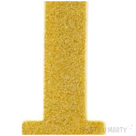 swieczka na tort cyfra 1 zlota brokatowa givi 15 5 cm