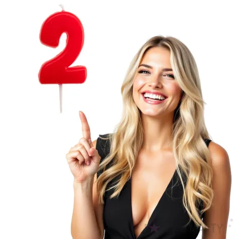 swieczka na tort cyfra 2 glober czerwona dekora 5 5 cm