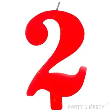 swieczka na tort cyfra 2 iskrzaca czerwona givi 9 5 cm