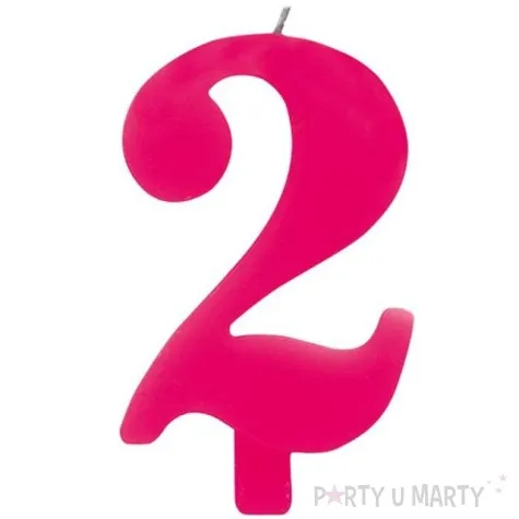 swieczka na tort cyfra 2 iskrzaca fuksja givi 9 5 cm
