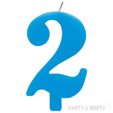 swieczka na tort cyfra 2 iskrzaca niebieska givi 9 5 cm
