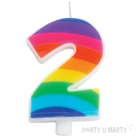 swieczka na tort cyfra 2 iskrzaca teczowa givi 9 5 cm