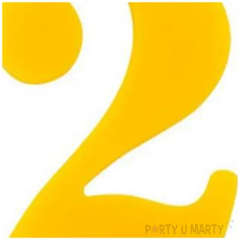 swieczka na tort cyfra 2 iskrzaca zolta givi 9 5 cm