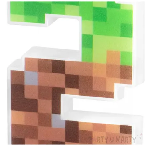 swieczka na tort cyfra 2 piksele partypal 15 cm