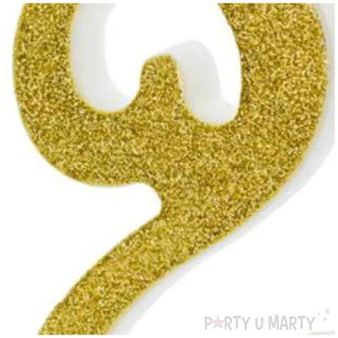 swieczka na tort cyfra 2 zlota partydeco 1 szt