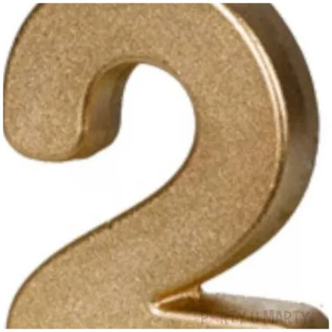 swieczka na tort cyfra 2 zloty partydeco 8 7 cm