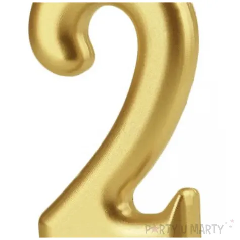 swieczka na tort cyfra 2 zloty partypal 10 cm