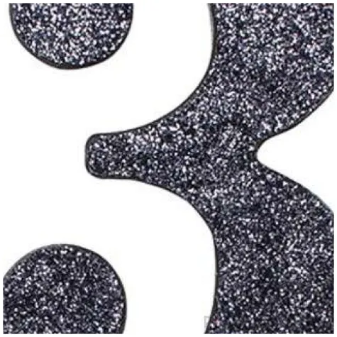 swieczka na tort cyfra 3 czarna brokatowa givi 9 5 cm