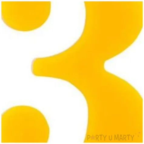 swieczka na tort cyfra 3 iskrzaca zolta givi 9 5 cm