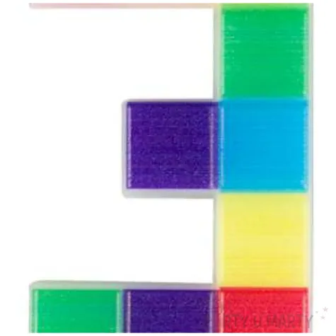 swieczka na tort cyfra 3 klocki mix arpex 7 cm