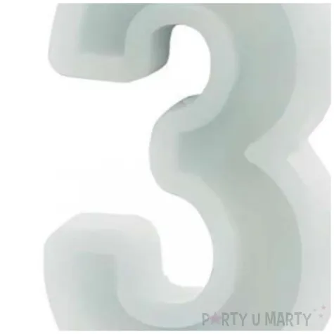 swieczka na tort cyfra 3 mietowy jasny partydeco 10 cm