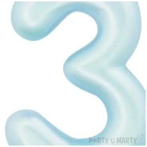 swieczka na tort cyfra 3 niebieski perlowy givi 9 cm