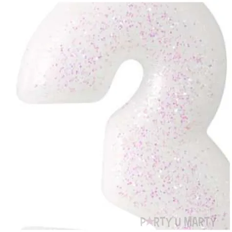 swieczka na tort cyfra 3 rozowy brokat biala amscan 6 5 cm