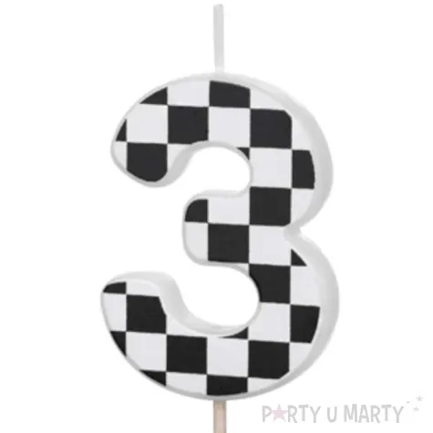 swieczka na tort cyfra 3 szachownica partydeco 5 5 cm
