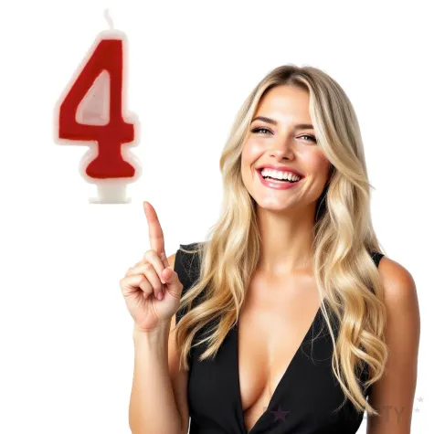 swieczka na tort cyfra 4 czerwona tamipol 7 5 cm