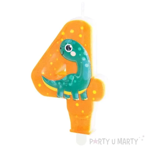 swieczka na tort cyfra 4 dinozaury partypal 8 2 cm