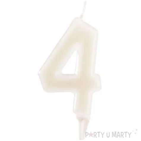 swieczka na tort cyfra 4 fluo dekora 6 cm