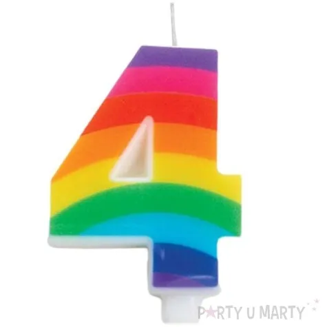 swieczka na tort cyfra 4 iskrzaca teczowa givi 9 5 cm