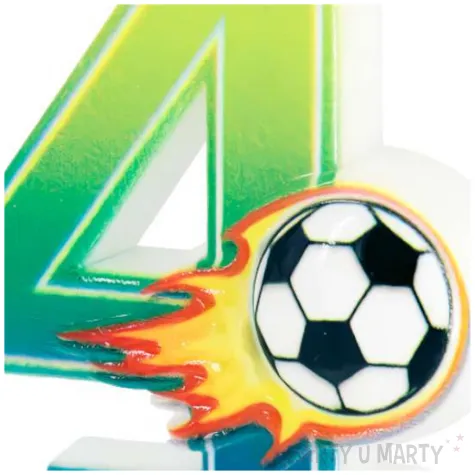 swieczka na tort cyfra 4 pilka nozna partypal 6 cm