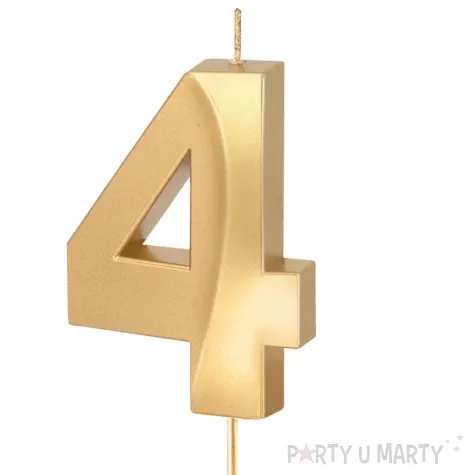 swieczka na tort cyfra 4 pryzmatyczna zloty partypal 6 5 cm