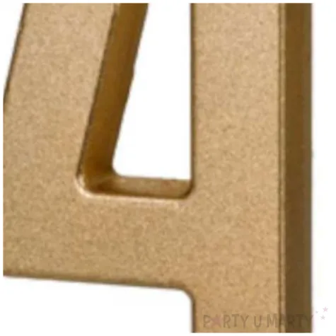 swieczka na tort cyfra 4 zloty partydeco 8 7 cm