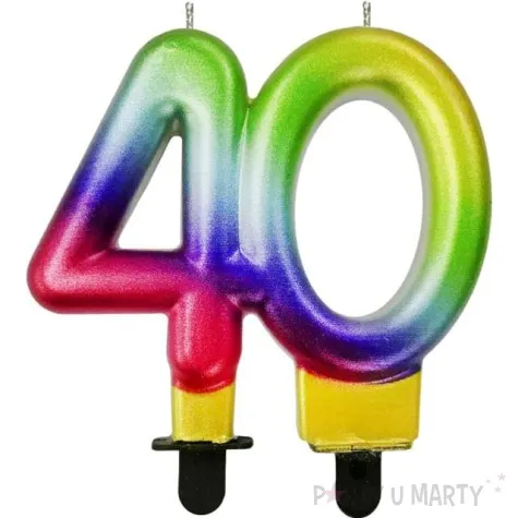 swieczka na tort cyfra 40 beauty and charm galaxy teczowa godan 7 5 cm