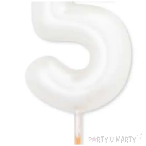 swieczka na tort cyfra 5 bialy perlowy givi 8 cm