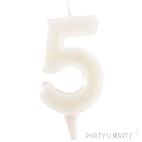 swieczka na tort cyfra 5 fluo dekora 6 cm