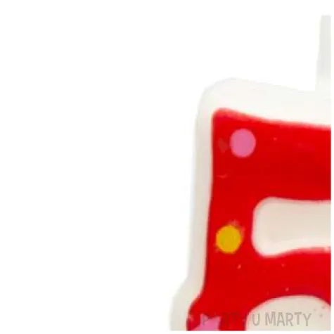 swieczka na tort cyfra 5 gwiazdki czerwona partypal 8 cm