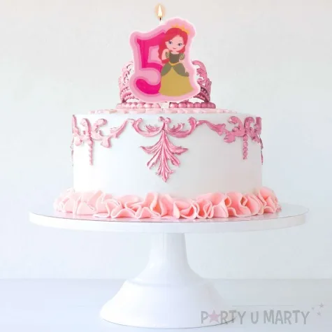 swieczka na tort cyfra 5 ksiezniczka rozowa dekora