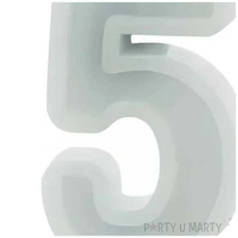 swieczka na tort cyfra 5 mietowy jasny partydeco 10 cm