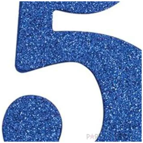 swieczka na tort cyfra 5 niebieska brokatowa givi 9 5 cm