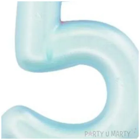 swieczka na tort cyfra 5 niebieski perlowy givi 9 cm