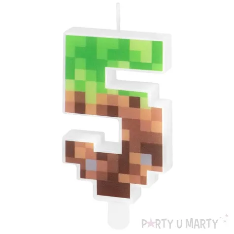 swieczka na tort cyfra 5 piksele partypal 15 cm