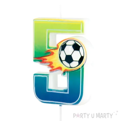 swieczka na tort cyfra 5 pilka nozna partypal 6 cm