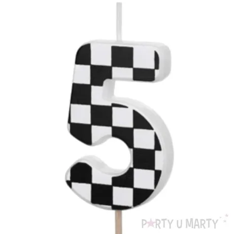 swieczka na tort cyfra 5 szachownica partydeco 5 5 cm