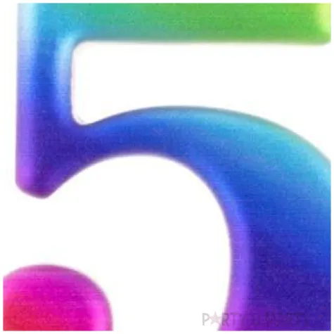 swieczka na tort cyfra 5 teczowa godan 9 5 cm