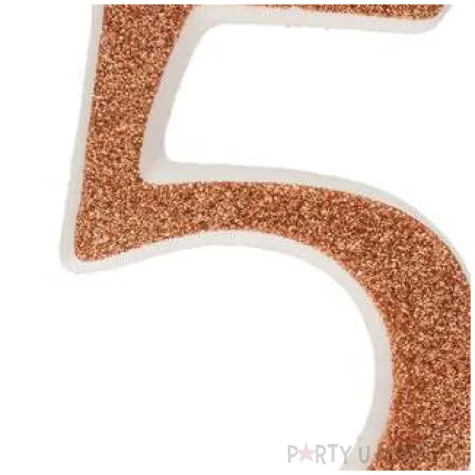 swieczka na tort cyfra 5 zlota brokatowa dekora