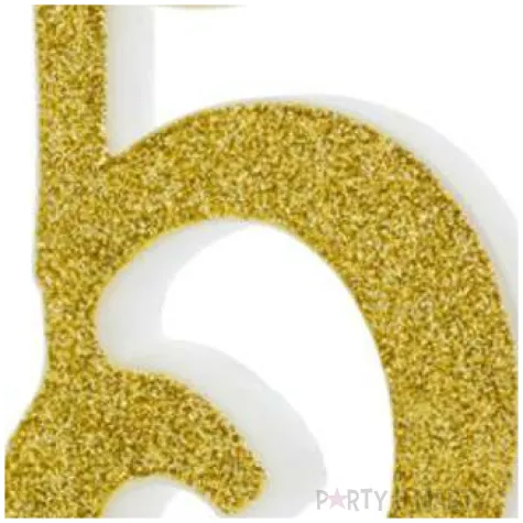 swieczka na tort cyfra 5 zlota partydeco 1 szt