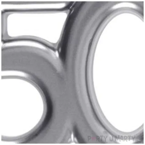 swieczka na tort cyfra 50 srebrna santex 9 cm