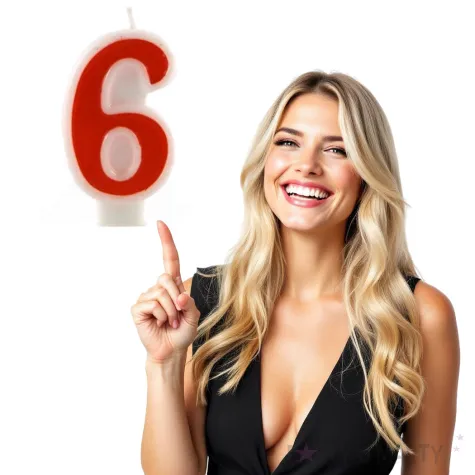 swieczka na tort cyfra 6 czerwona tamipol 7 5 cm