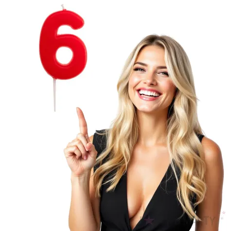 swieczka na tort cyfra 6 glober czerwona dekora 5 5 cm