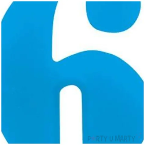 swieczka na tort cyfra 6 iskrzaca niebieska givi 9 5 cm