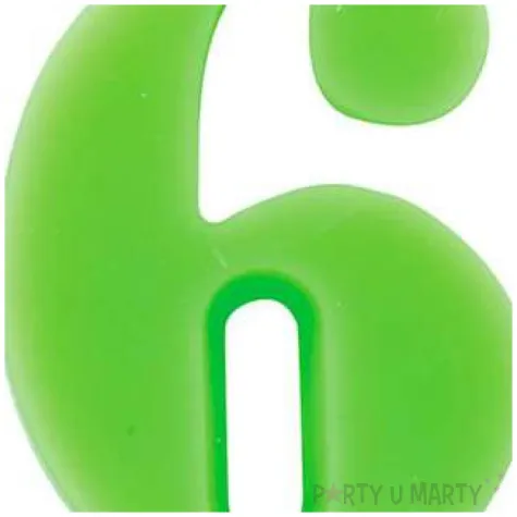 swieczka na tort cyfra 6 iskrzaca zielona givi 9 5 cm