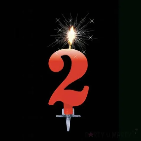 swieczka na tort cyfra 6 iskrzaca zolta givi 9 5 cm